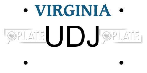 UDJ Virginia License Plate