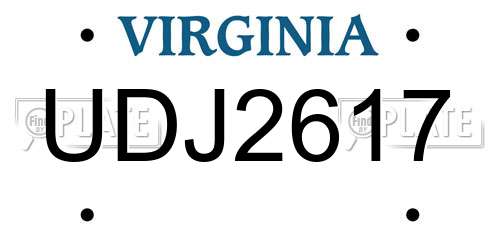 UDJ2617 Virginia License Plate