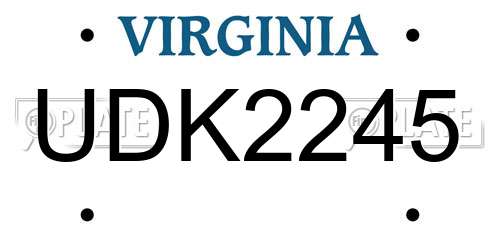 UDK2245 Virginia License Plate