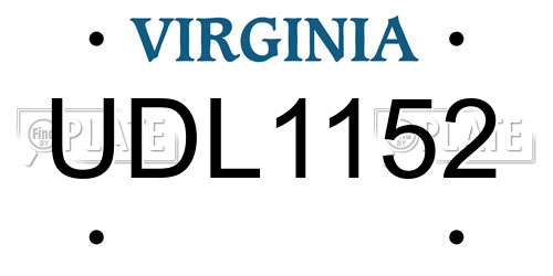 UDL1152 Virginia License Plate