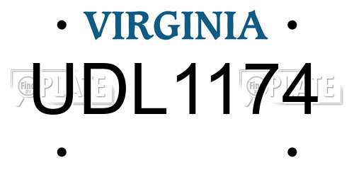 UDL1174 Virginia License Plate