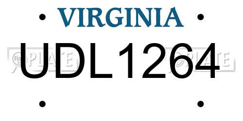 UDL1264 Virginia License Plate