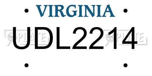 UDL2214 Virginia License Plate