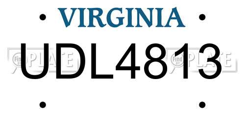 UDL4813 Virginia License Plate