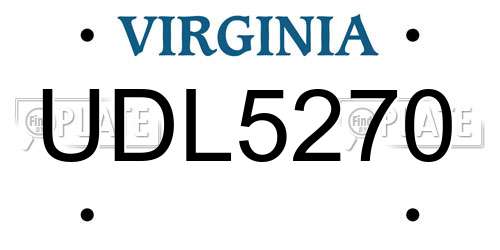 UDL5270 Virginia License Plate