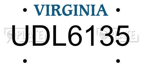 UDL6135 Virginia License Plate