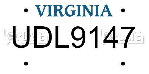 UDL9147 Virginia License Plate