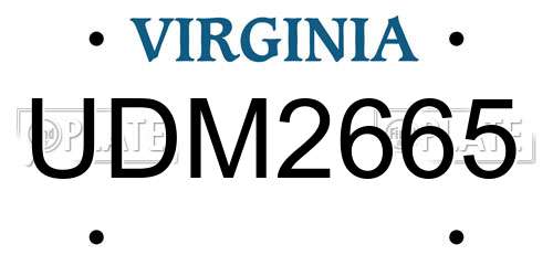 UDM2665 Virginia License Plate