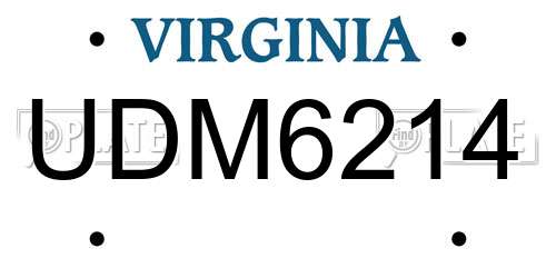 UDM6214 Virginia License Plate