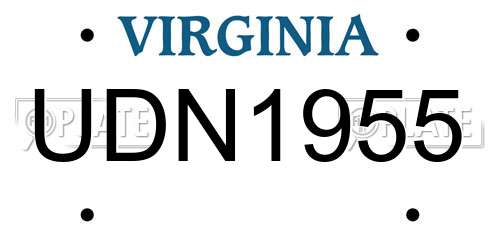 UDN1955 Virginia License Plate