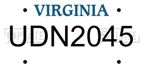UDN2045 Virginia License Plate