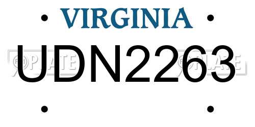 UDN2263 Virginia License Plate