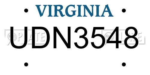 UDN3548 Virginia License Plate