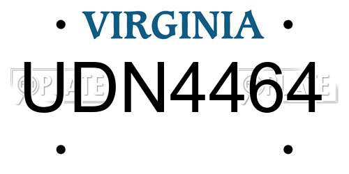 UDN4464 Virginia License Plate