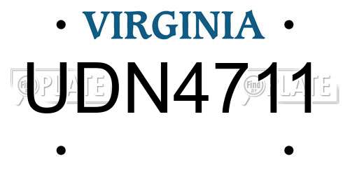 UDN4711 Virginia License Plate