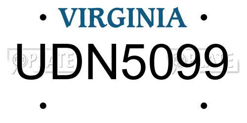 UDN5099 Virginia License Plate