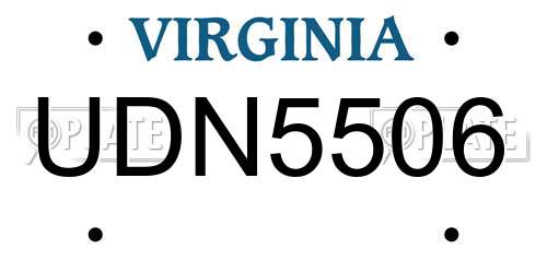 UDN5506 Virginia License Plate