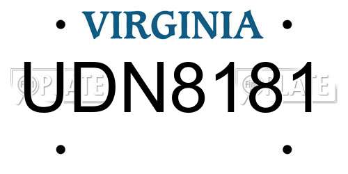 UDN8181 Virginia License Plate