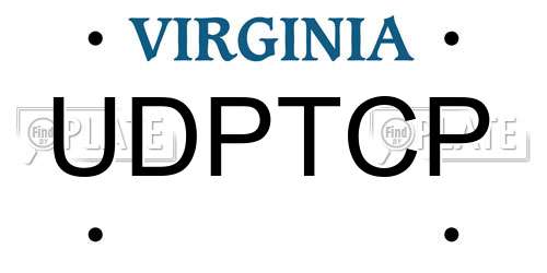 UDPTCP Virginia License Plate