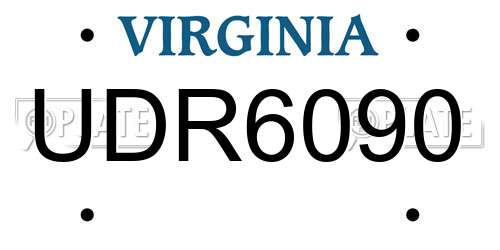 UDR6090 Virginia License Plate