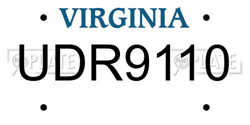 UDR9110 Virginia License Plate