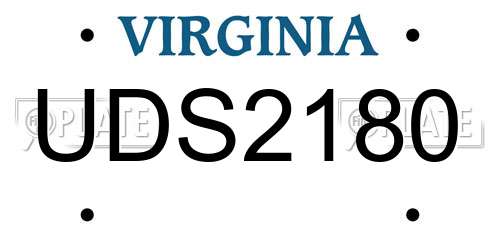 UDS2180 Virginia License Plate