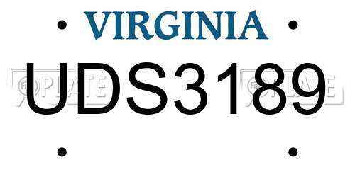 UDS3189 Virginia License Plate