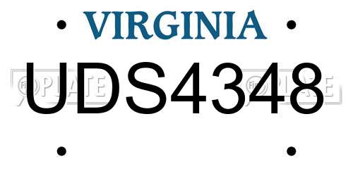 UDS4348 Virginia License Plate
