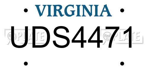 UDS4471 Virginia License Plate