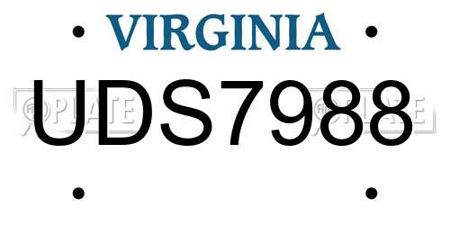 UDS7988 Virginia License Plate