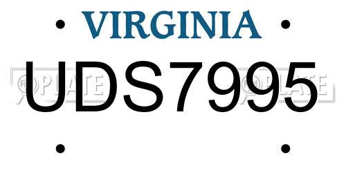 UDS7995 Virginia License Plate