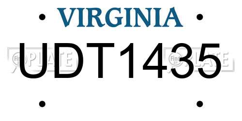 UDT1435 Virginia License Plate