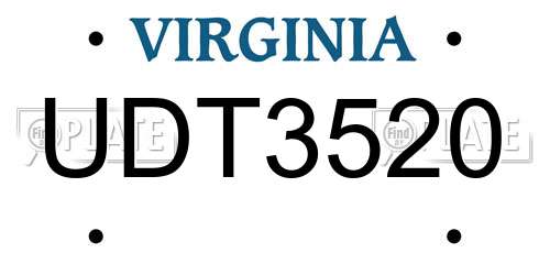 UDT3520 Virginia License Plate