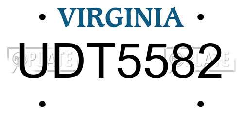 UDT5582 Virginia License Plate