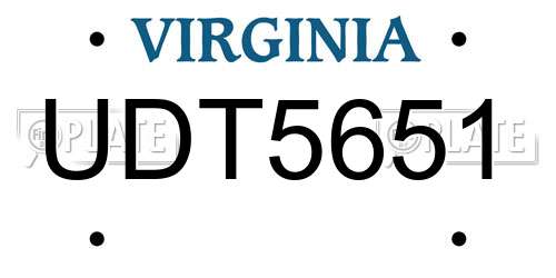 UDT5651 Virginia License Plate