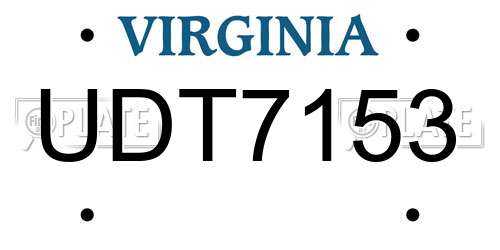 UDT7153 Virginia License Plate
