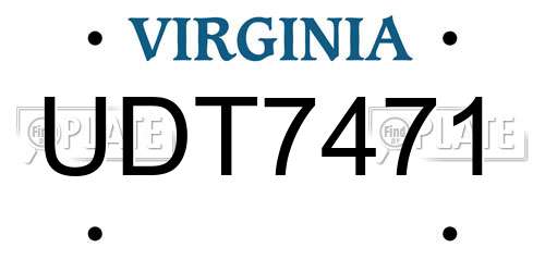 UDT7471 Virginia License Plate