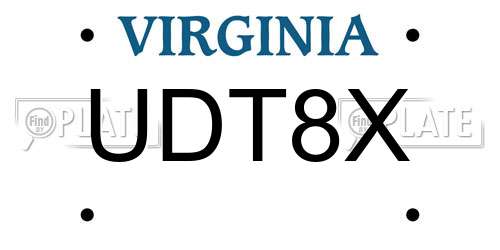UDT8X Virginia License Plate