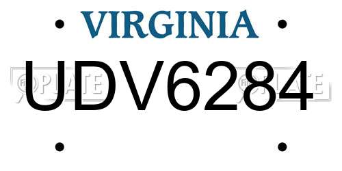 UDV6284 Virginia License Plate