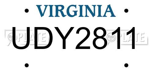 UDY2811 Virginia License Plate