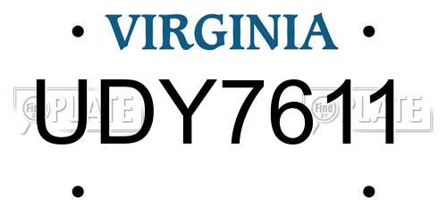 UDY7611 Virginia License Plate