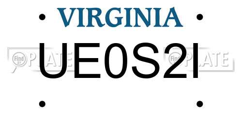 UE0S2I Virginia License Plate
