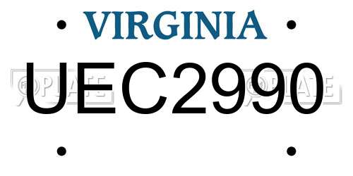 UEC2990 Virginia License Plate