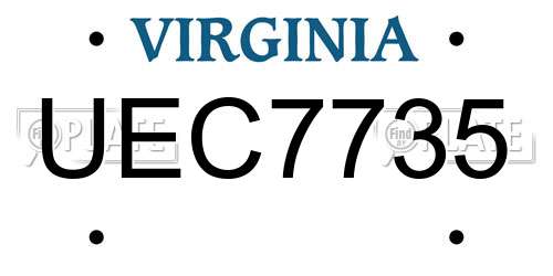 UEC7735 Virginia License Plate