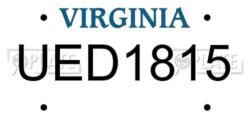 UED1815 Virginia License Plate
