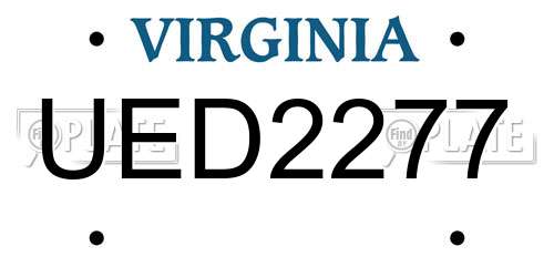 UED2277 Virginia License Plate