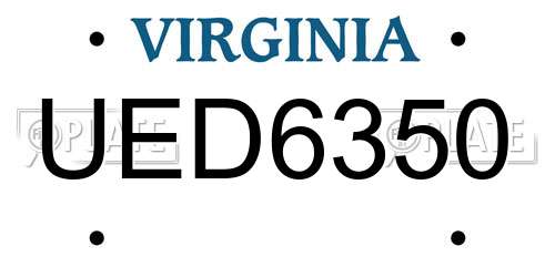 UED6350 Virginia License Plate