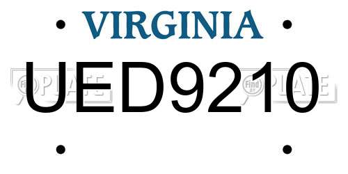 UED9210 Virginia License Plate