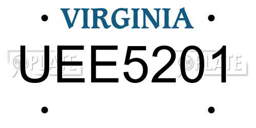 UEE5201 Virginia License Plate