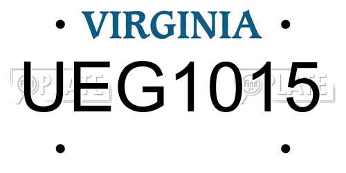 UEG1015 Virginia License Plate